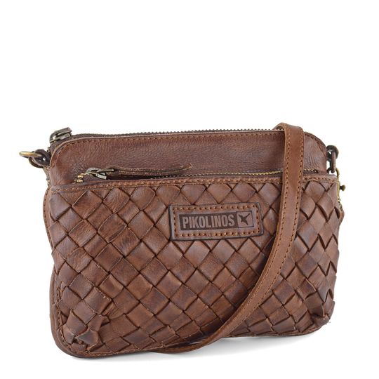 Pikolinos malá crossbody kabelka proplétaná Cognac WHA-029