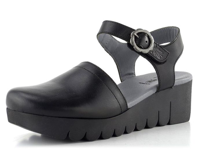 Fly London sandály na klínu black P145385000