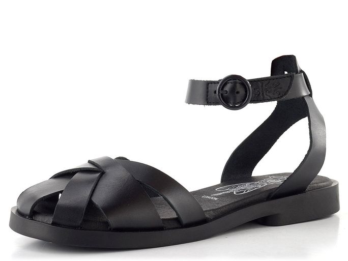 Fly London sandály s plnou špičkou black P145409000