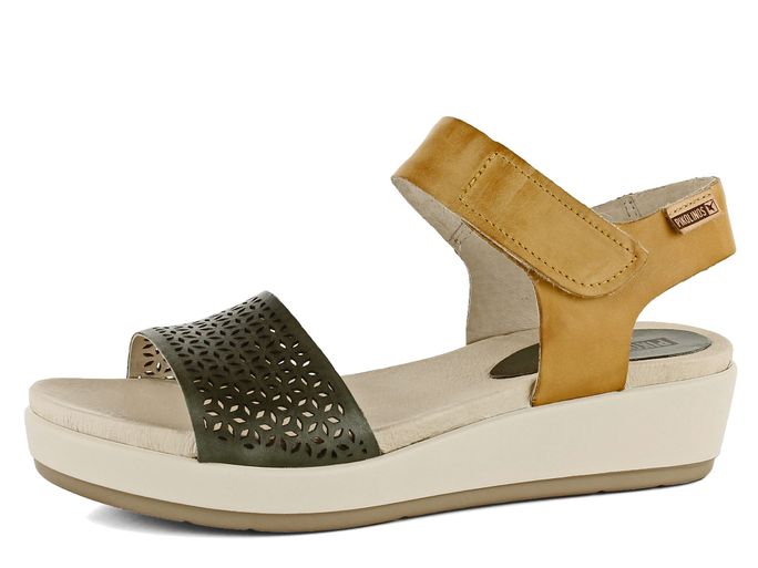 Pikolinos sandály na platformě khaki/okrové W1G-1733