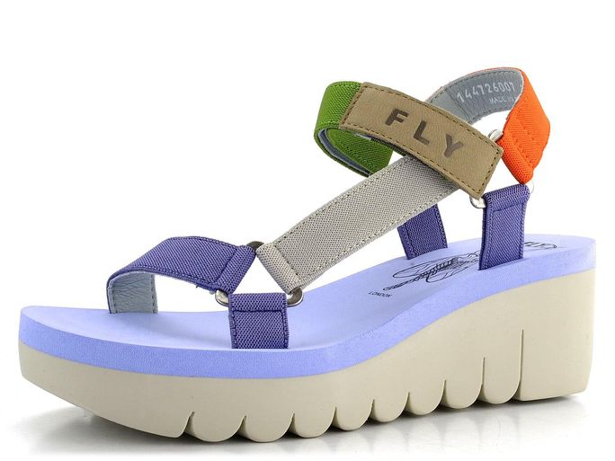 Fly London páskové sandály na klínu barevné Yefa P144726007