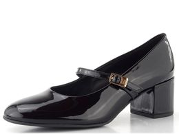 Högl lakované lodičky s nártovým páskem black 2-174214-0100