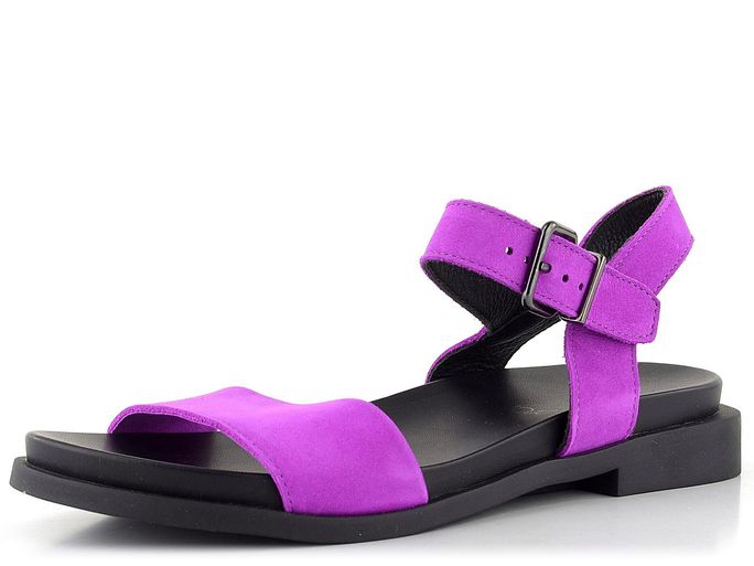 Arche fialové nubukové sandály Makusa Theoda/Noir 1H410