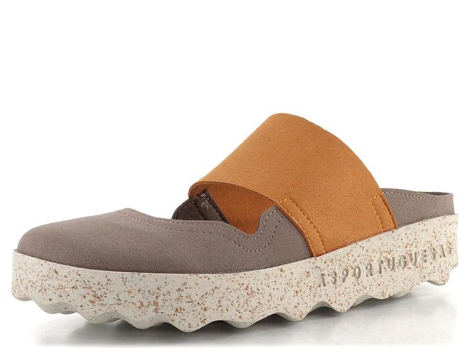 Asportuguesas pantofle s plnou špičkou taupe/camel P018176009