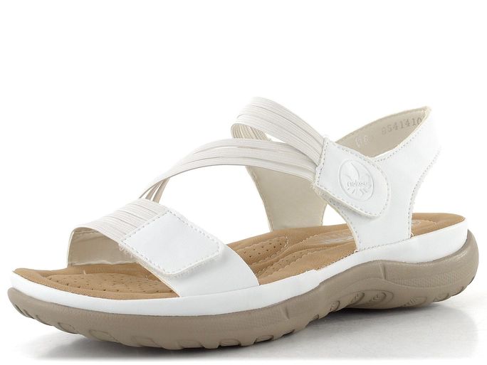 Rieker bílé sandály s gumičkami 64870-81