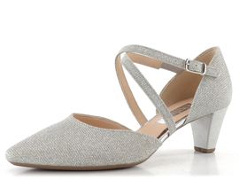 Gabor metalické lodičky s nártovým páskem silber 01.363.61