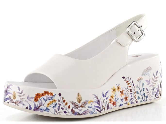 Högl sandály na barevném klínu weiss/multi 1-102519-0299