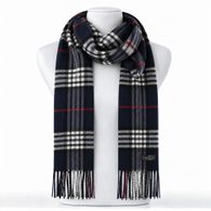 Fraas kašminkový šál s károvaným vzorem blue 625391-592