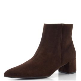 Högl elegantní semišový kotník na podpatku chocplum 2-104702-2100